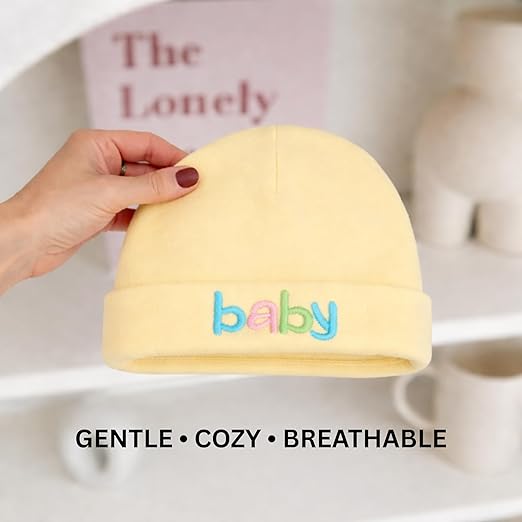 Unisex Baby Beanies Set of 5 - Golden Blossom