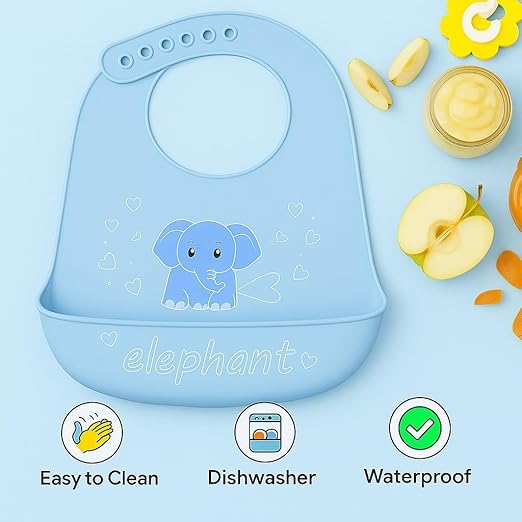 Silicone Feeding Bib - Elephant Buddy