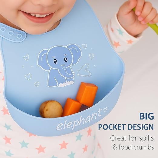 Silicone Feeding Bib - Elephant Buddy