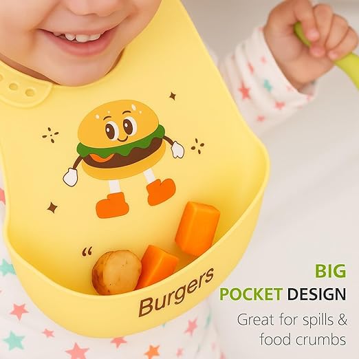 Silicone Feeding Bib - Burger Buddy