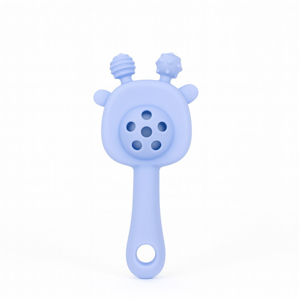 Giggly Giraffe Rattle Teether - Frost Blue