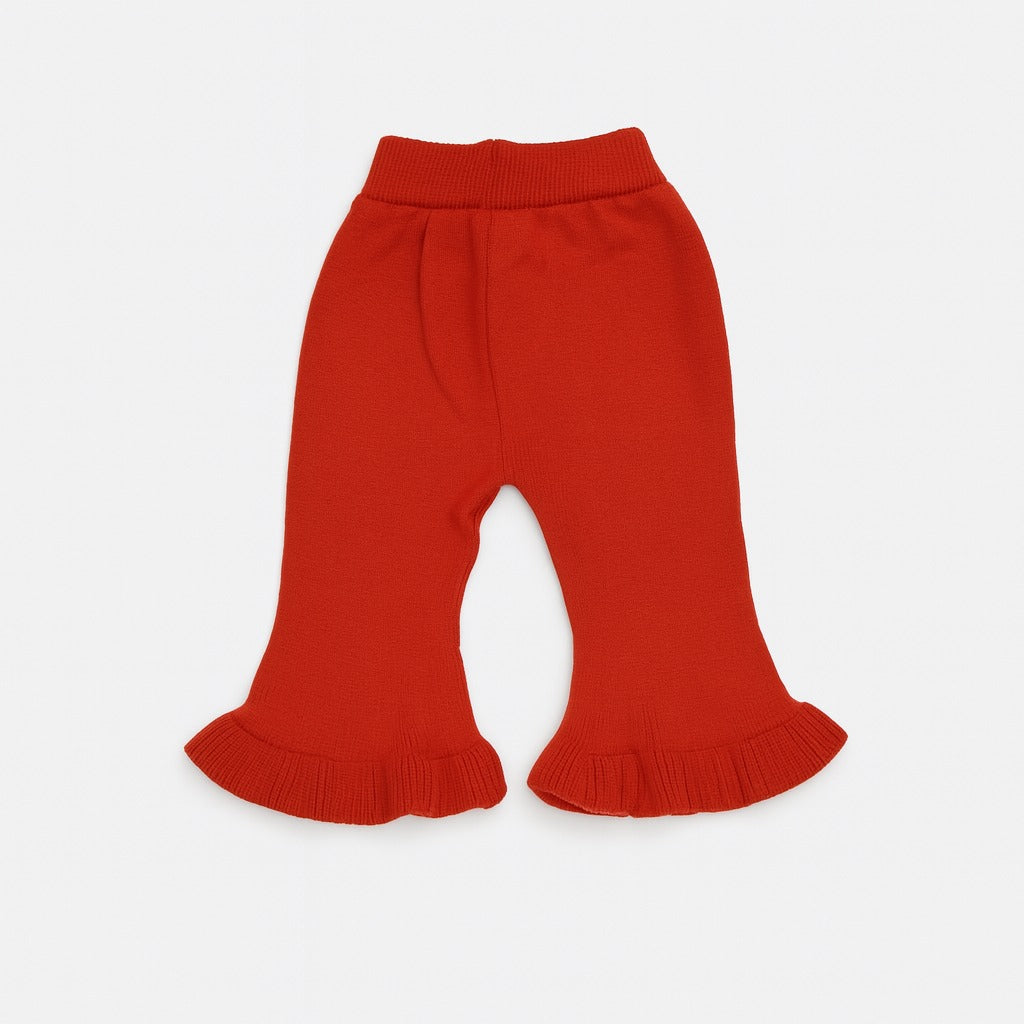 Ruby Red Knitted Top, Pants & Beret Set