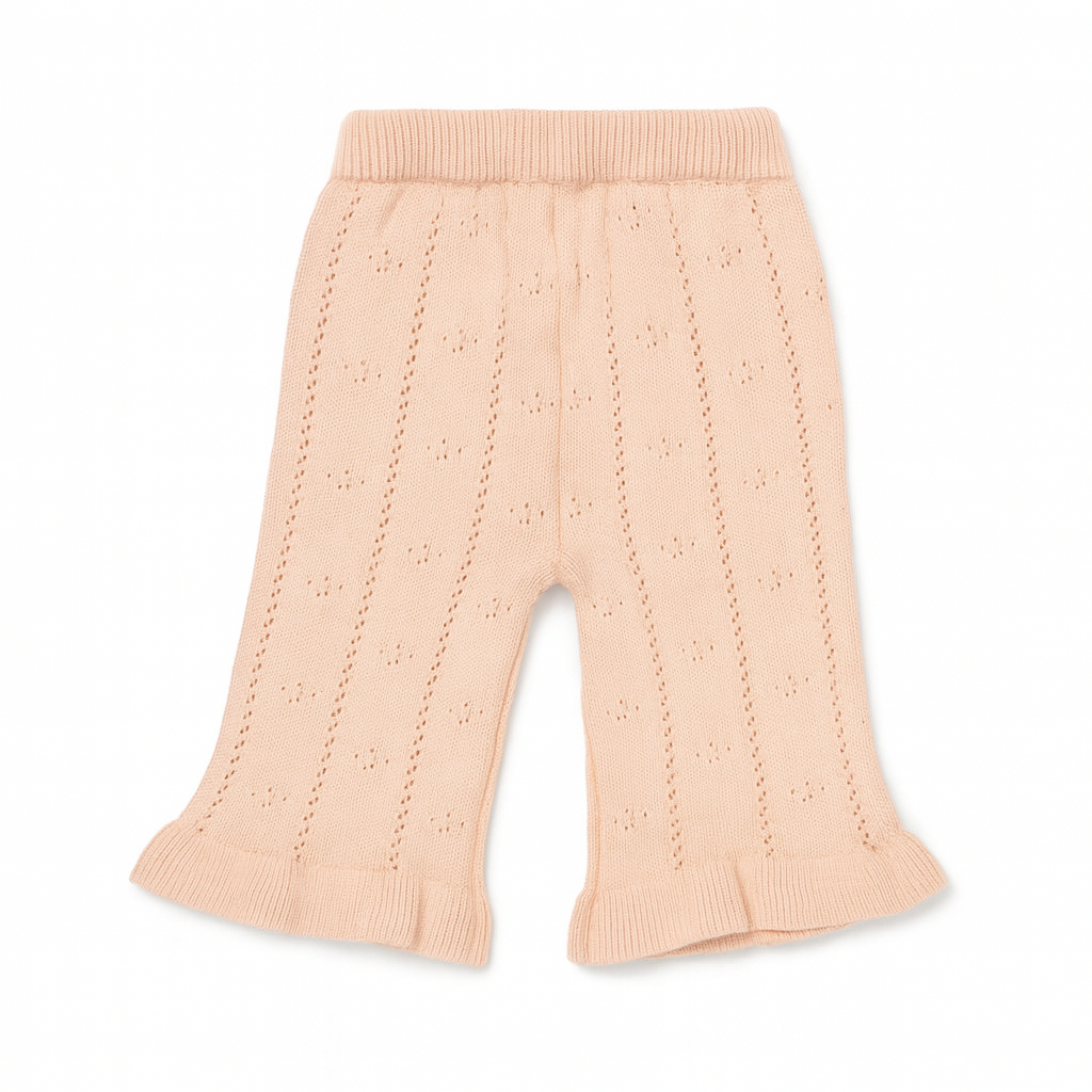 Knitted Ruffle Top & Pant Co-ord Set - Blush Pink