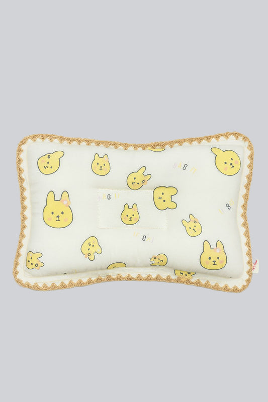 Rectangular Baby Pillow - Yellow Bunny