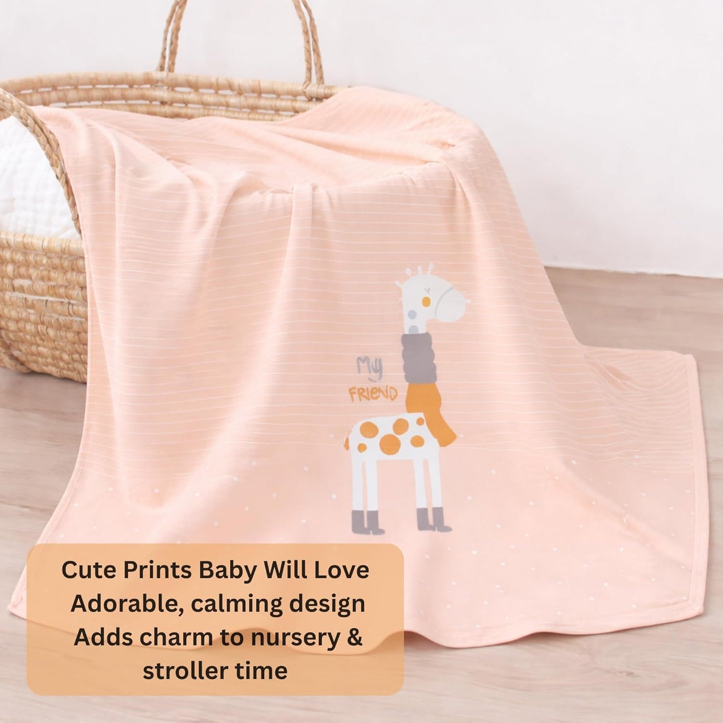 Cotton Baby Blanket - Honey Giraffe