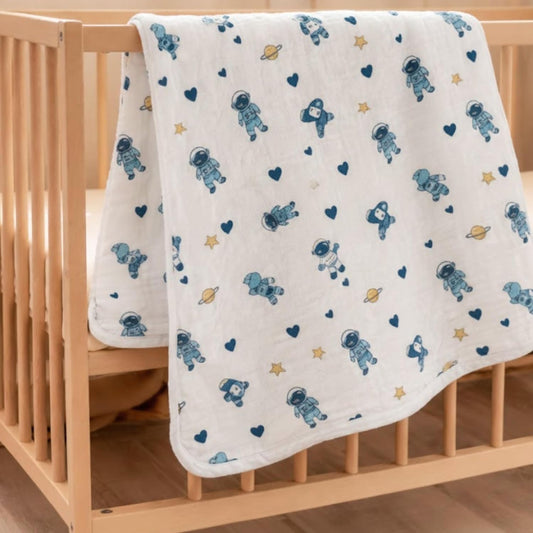 Organic Cotton Muslin Blanket - Galaxy Woofs