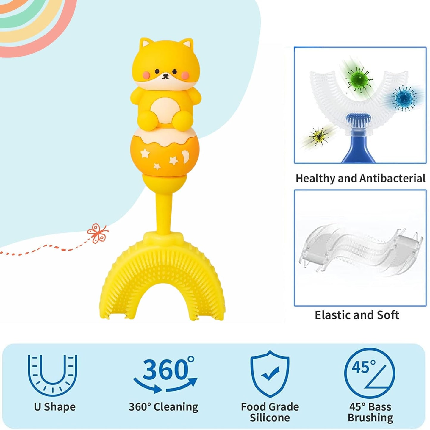 U-Shaped Toothbrush - Sunshine Teddy
