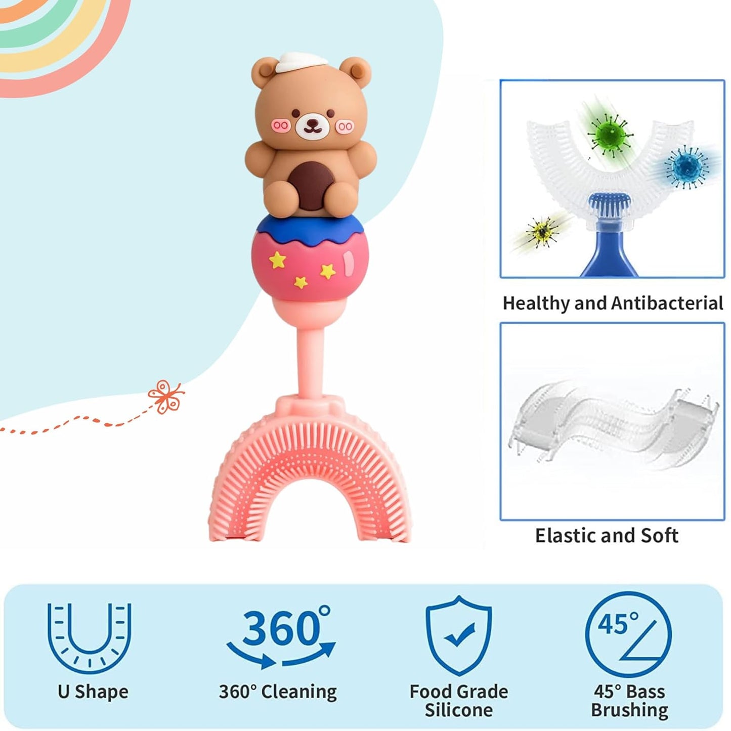 U-Shaped Toothbrush - Brown Teddy