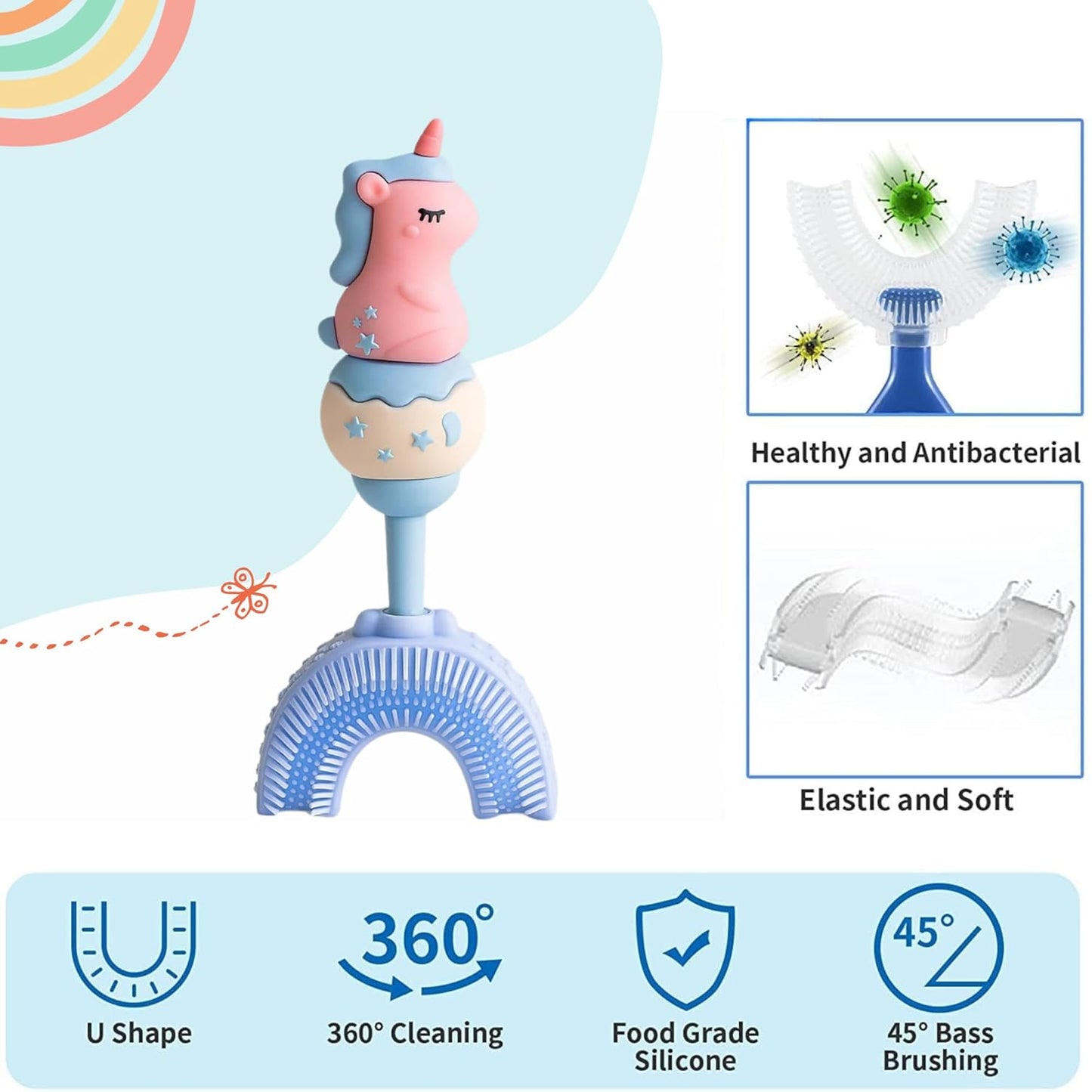 U-Shaped Toothbrush - Twinkle Unicorn