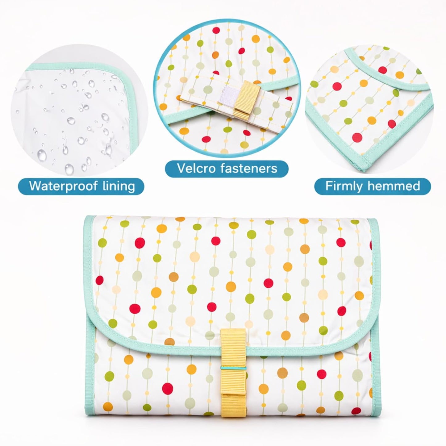 Portable Diaper Changing Mat - Colourful Polka