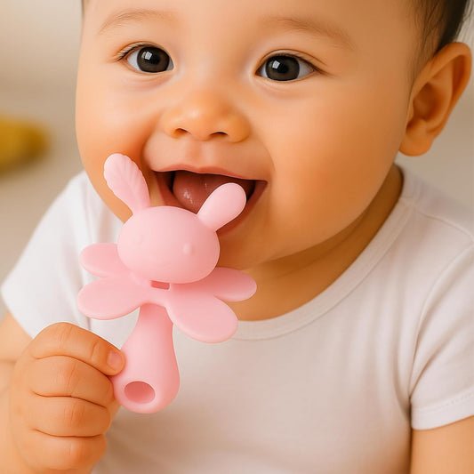 Premium Bunny Silicone Teether (Pink)