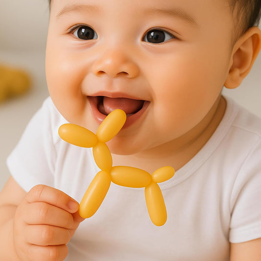 Premium Balloon Dog Shaped Silicone Teether (Brown)