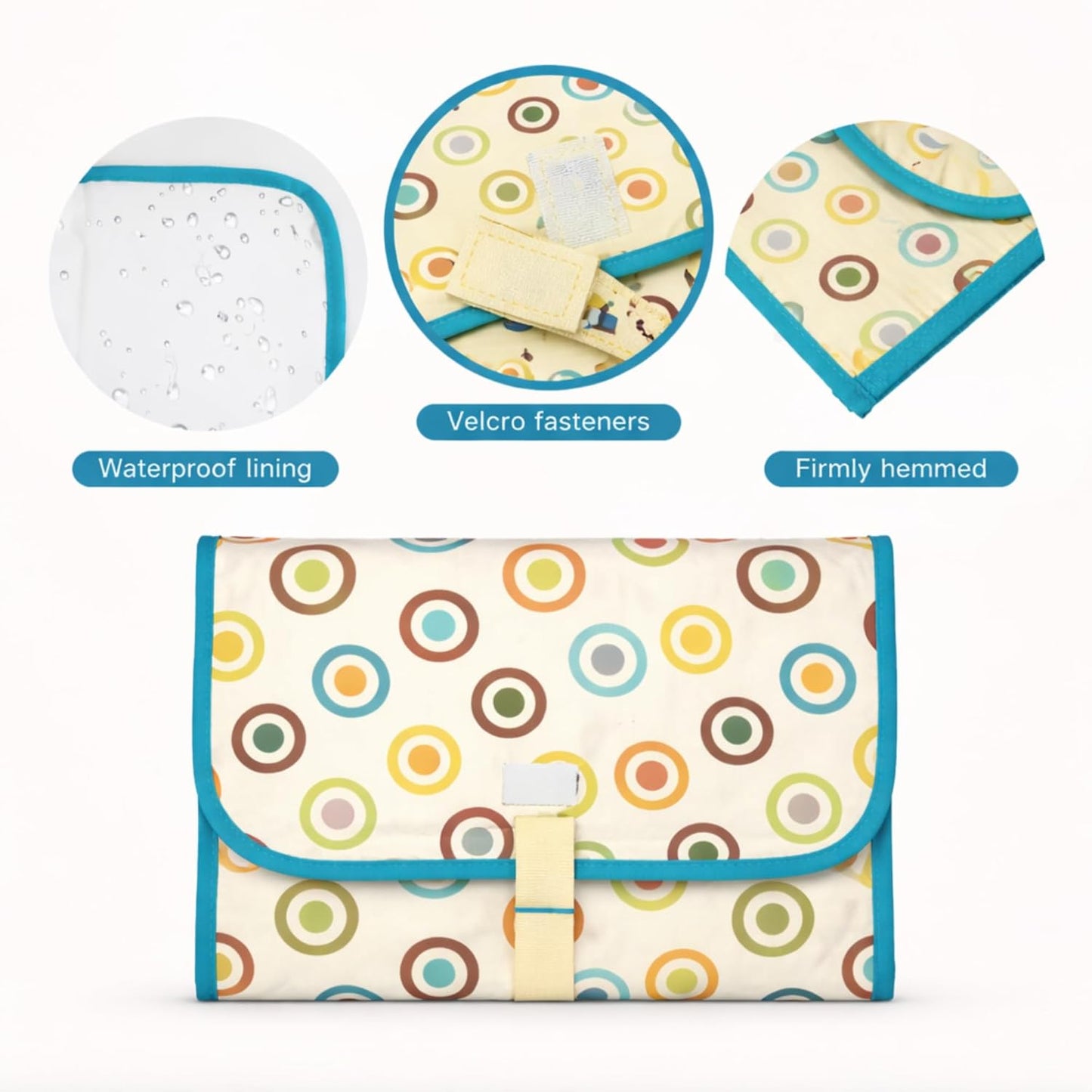 Portable Diaper Changing Mat - Candy Rings