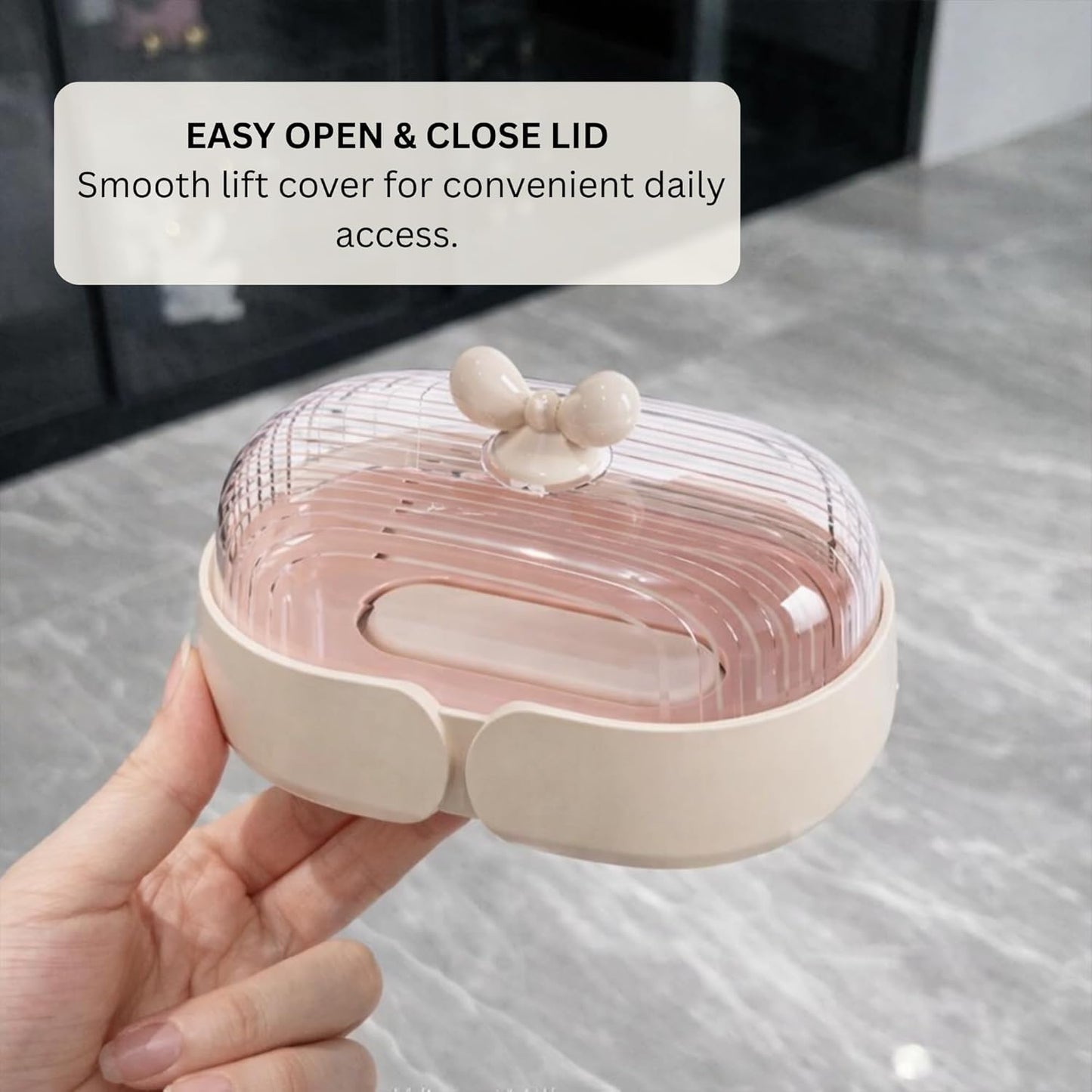 Soap Holder - Sweet Bow - Blush Pink