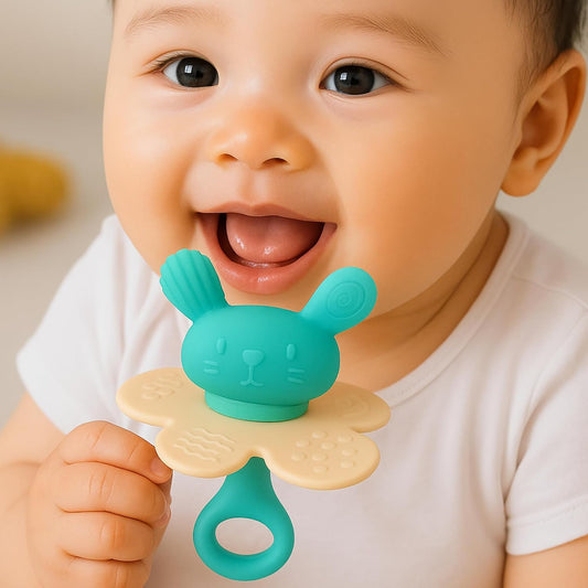 Premium Bunny Silicone Teether (Green)