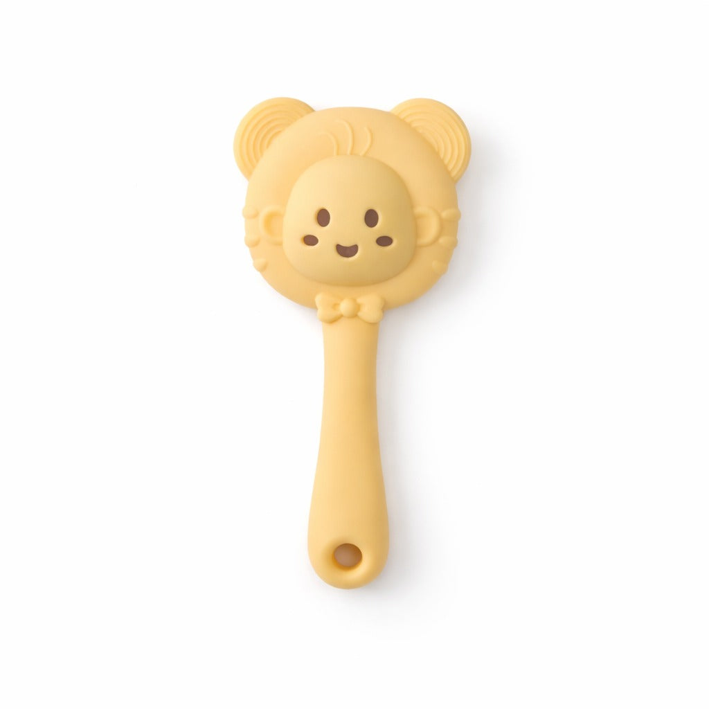 Silicone Teddy Rattle Teether - Butter Yellow