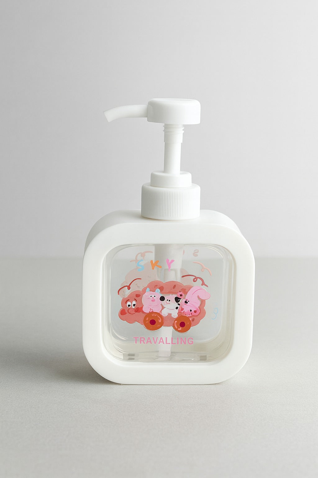 Soap Dispenser - Cartoon Design - White