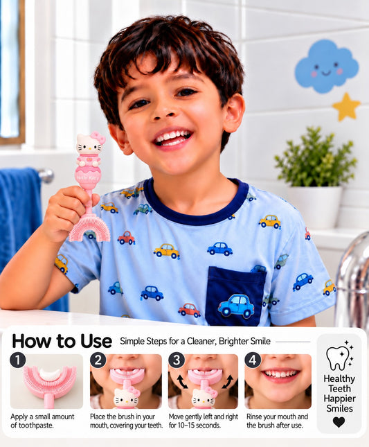 U-Shaped Toothbrush - Hello Kitty