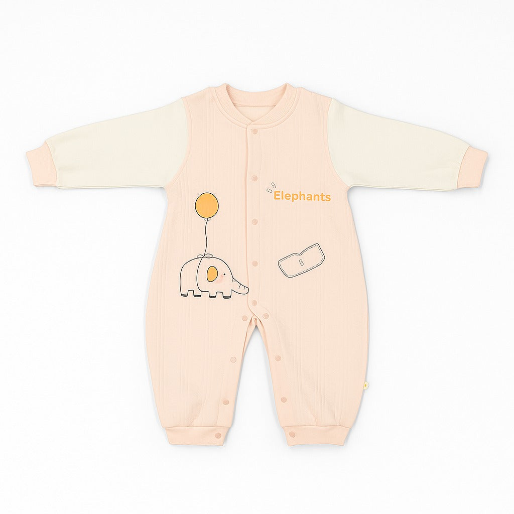 Romper With Snap Buttons - Peach Trunk