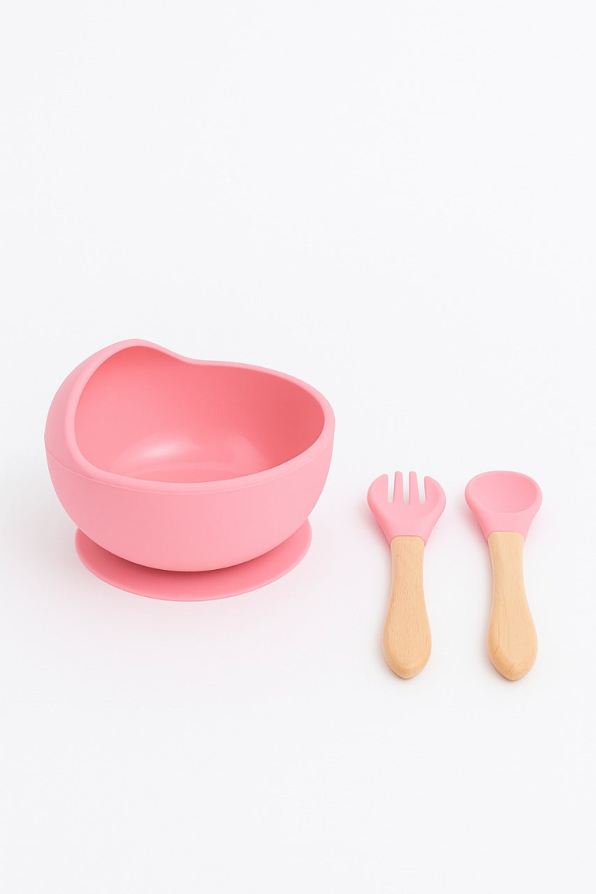 8 pcs Silicone Feeding Sets - Pink Elephant