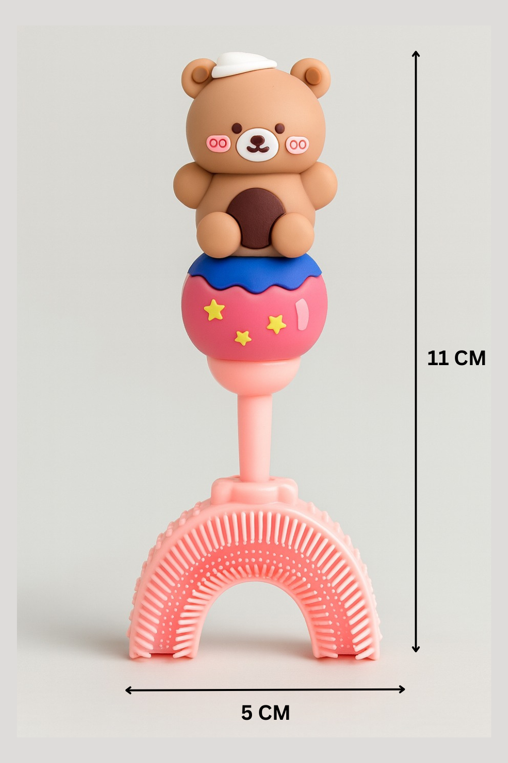 Brown Teddy U - Shaped Toothbrush