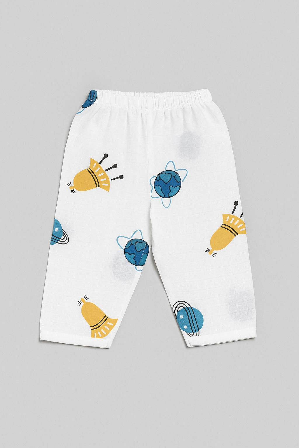 Muslin Full Sleeves Jhabla Set - Organic Cotton Muslin - Space Bear