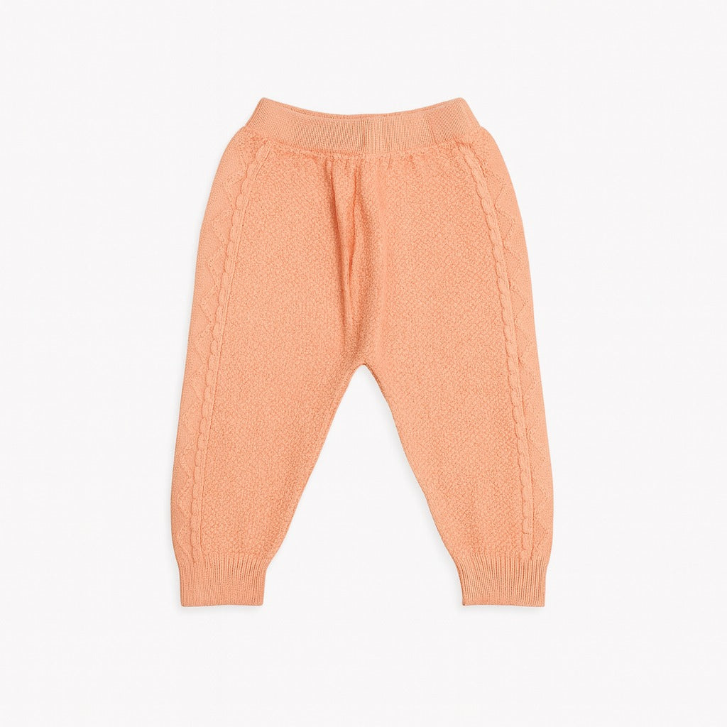 Knitted Top & Pant Co-ord Set - Peachy Blossom