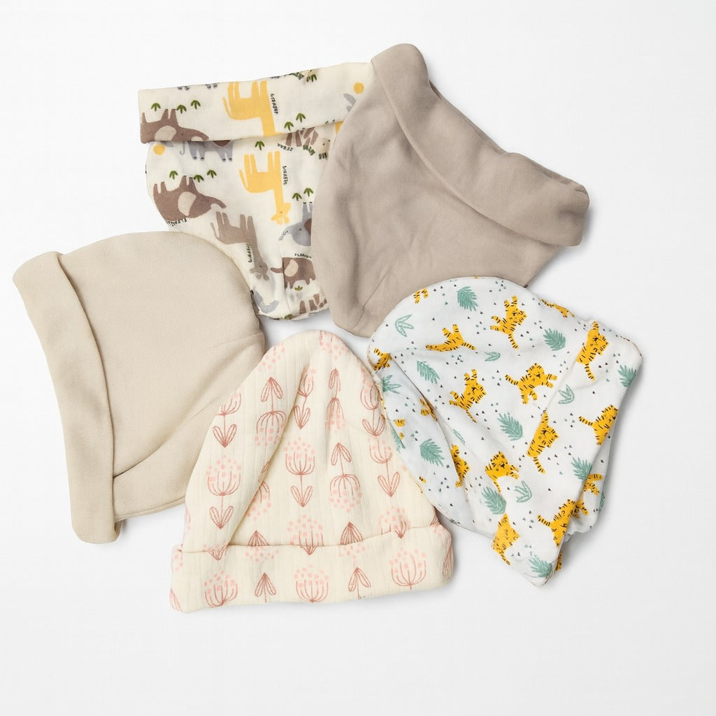 Unisex Baby Beanies Set of 5 - Morning Adventure