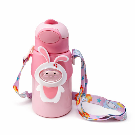 Stainless Steel Insulated Hot & Cold Sipper With Protective Cover 500ml - Pinky Hopster