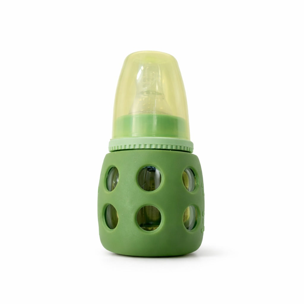 Glass Feeding Bottle 60ml - Olive Green