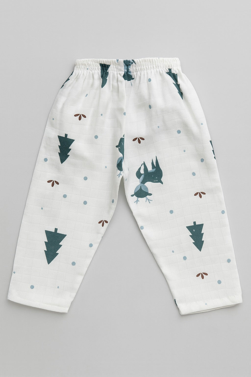 Muslin Full Sleeves Jhabla Set - Organic Cotton Muslin - Christmas Wonderland