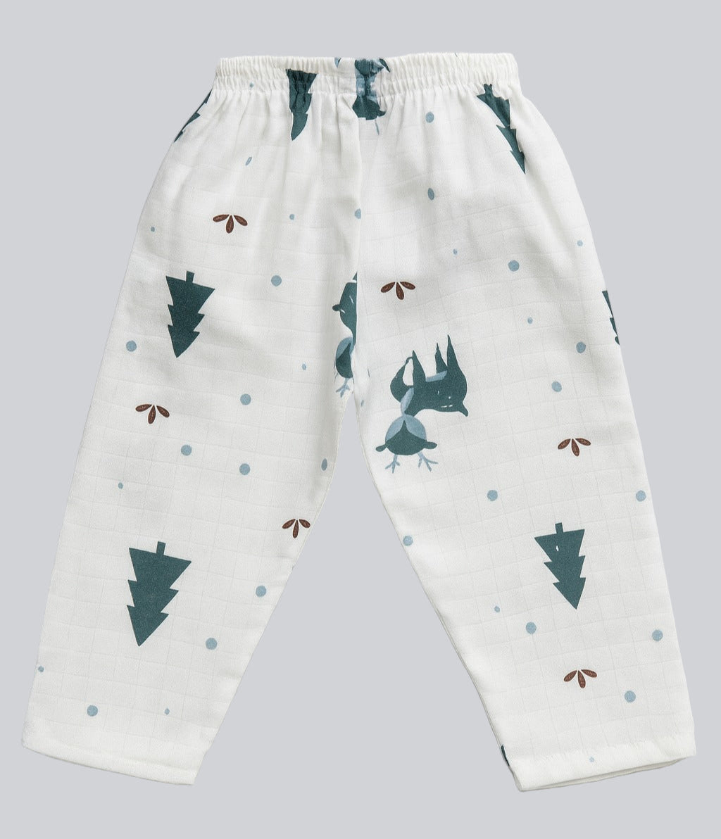 Muslin Full Sleeves Jhabla Set - Organic Cotton Muslin - Christmas Wonderland