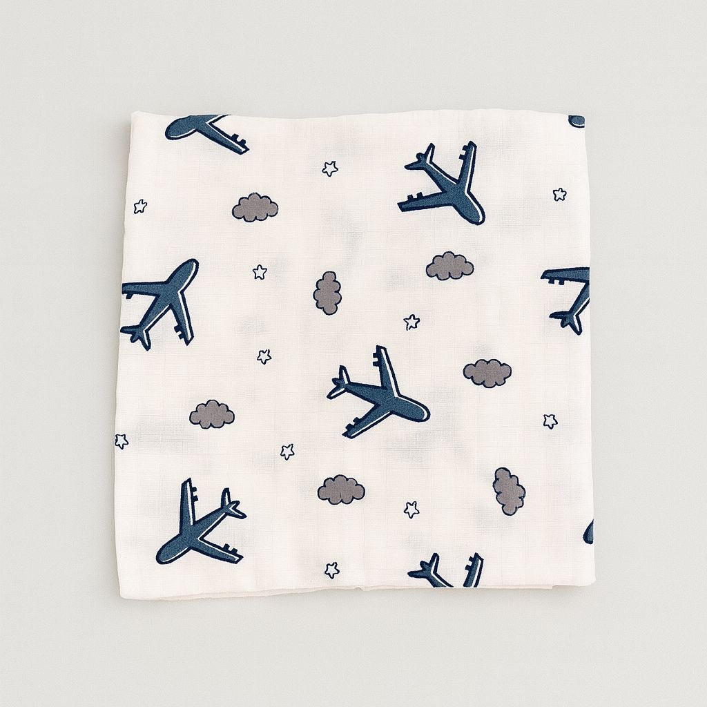 Baby Muslin Swaddle - Aeroplane Rides