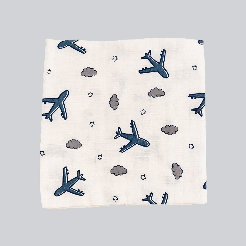 Baby Muslin Swaddle - Aeroplane Rides