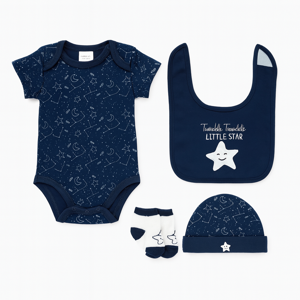 4 pcs Baby Clothing Gift Set - Midnight Star