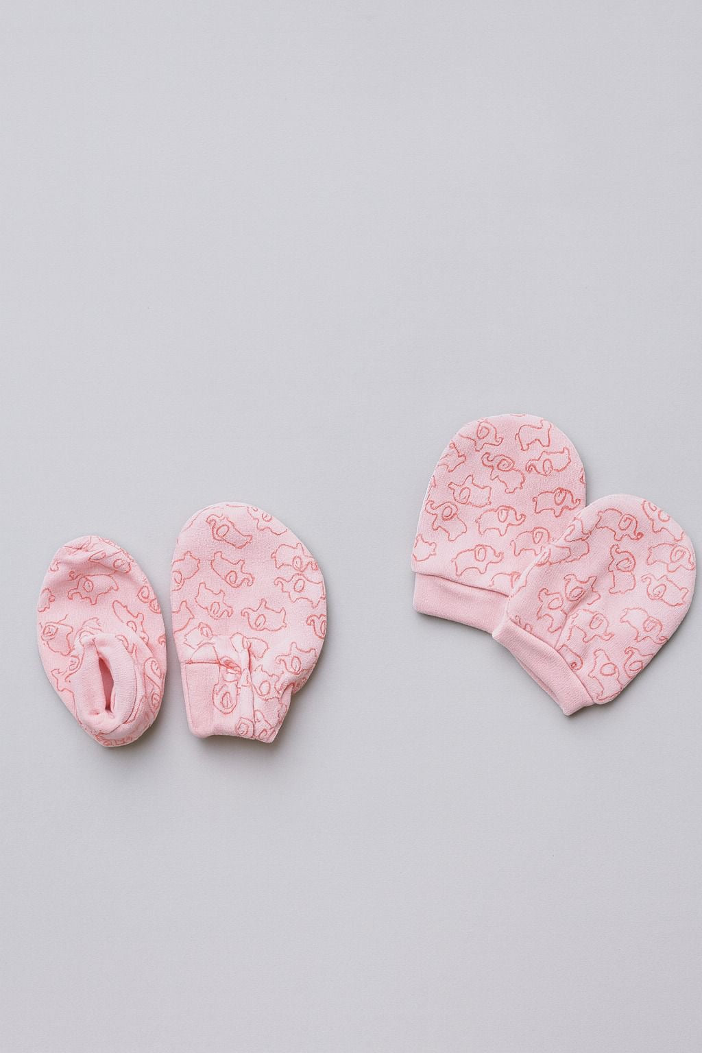 Baby Mittens & Booties- Pink Animal