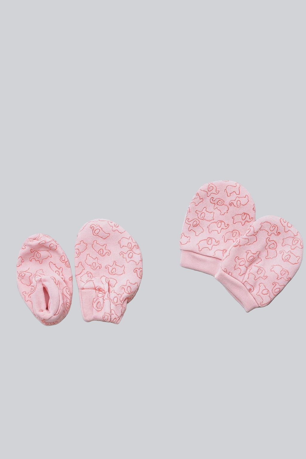 Baby Mittens & Booties- Pink Animal