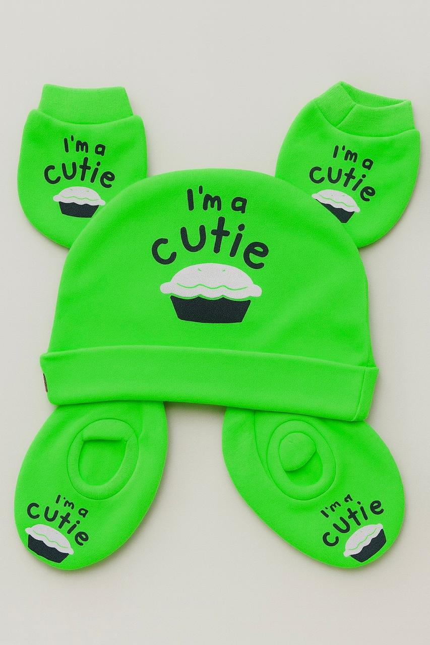 3 Pc Set - Mitten, Booties, Beanie 2