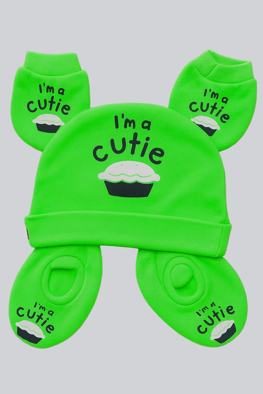 3 Pc Set - Mitten, Booties, Beanie 2