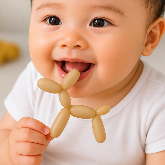 Premium Balloon Dog Shaped Silicone Teether (Brown)