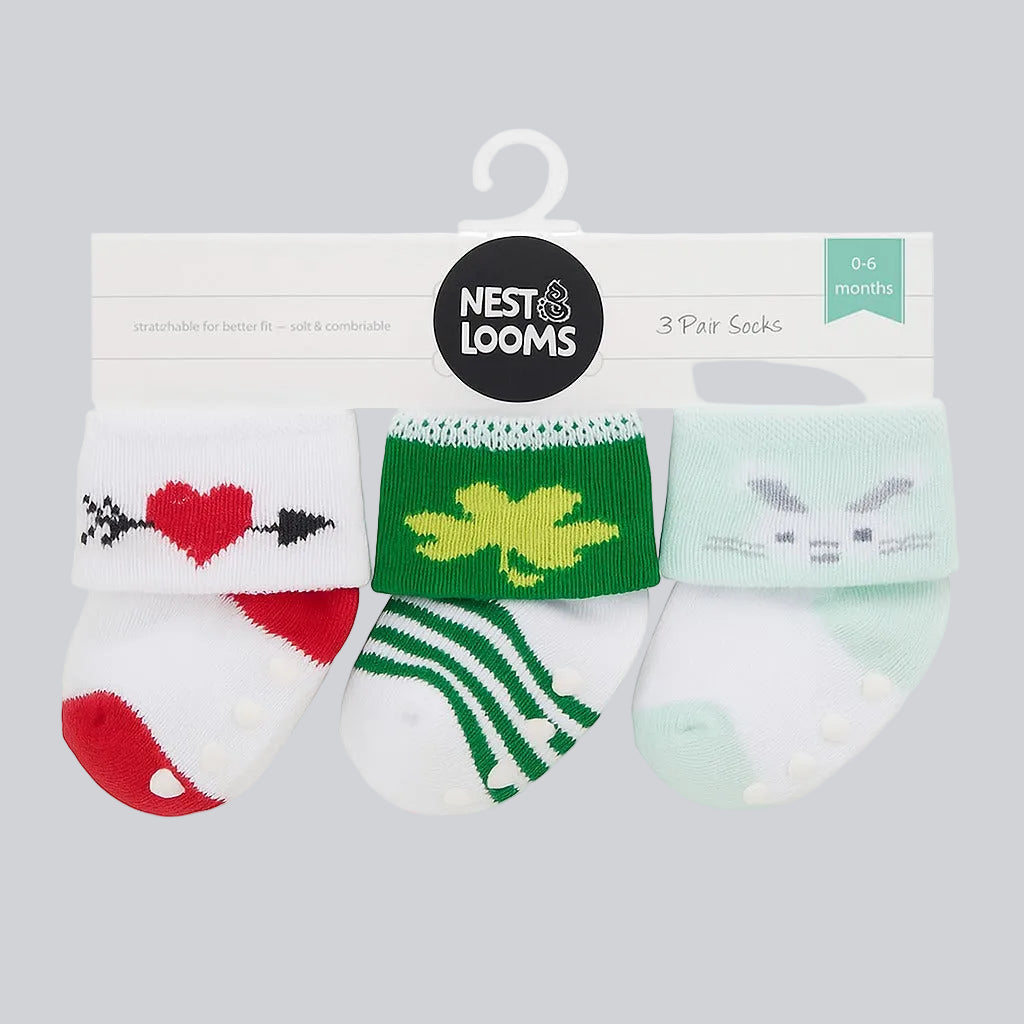 Knitted Antiskid Socks 3 pc set - Frosty Fun