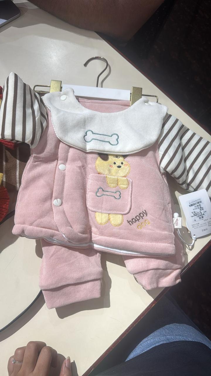 Winter Warm Full Sleeves Co-ord Sets - Pink Paw