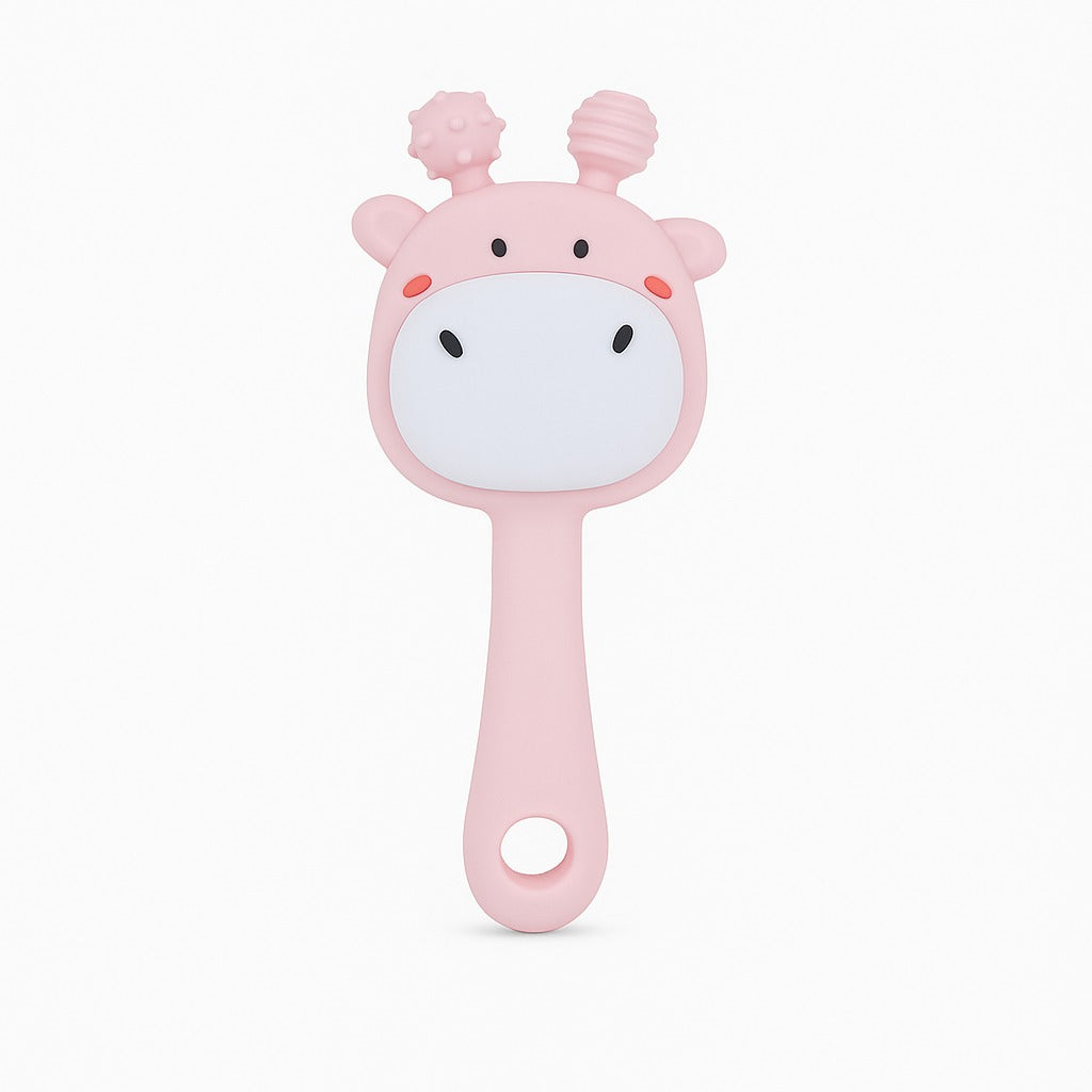 Giggly Giraffe Rattle Teether - Blush Pink