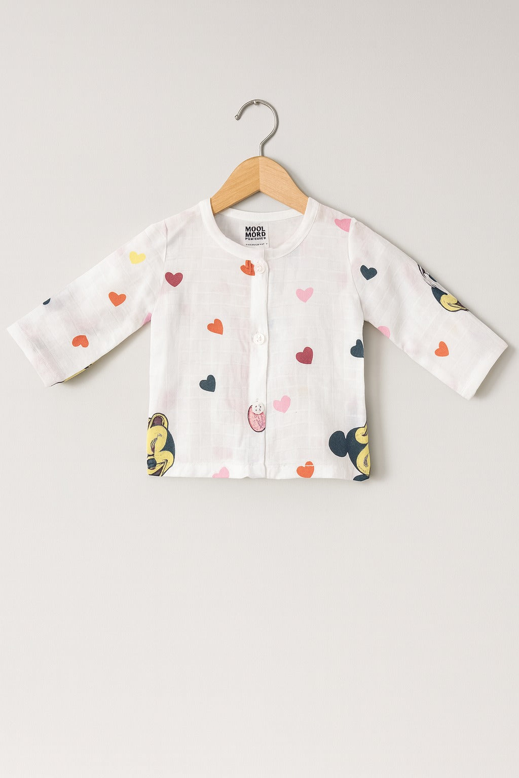 Muslin Full Sleeves Jhabla Set - Organic Cotton Muslin - Mickey Love