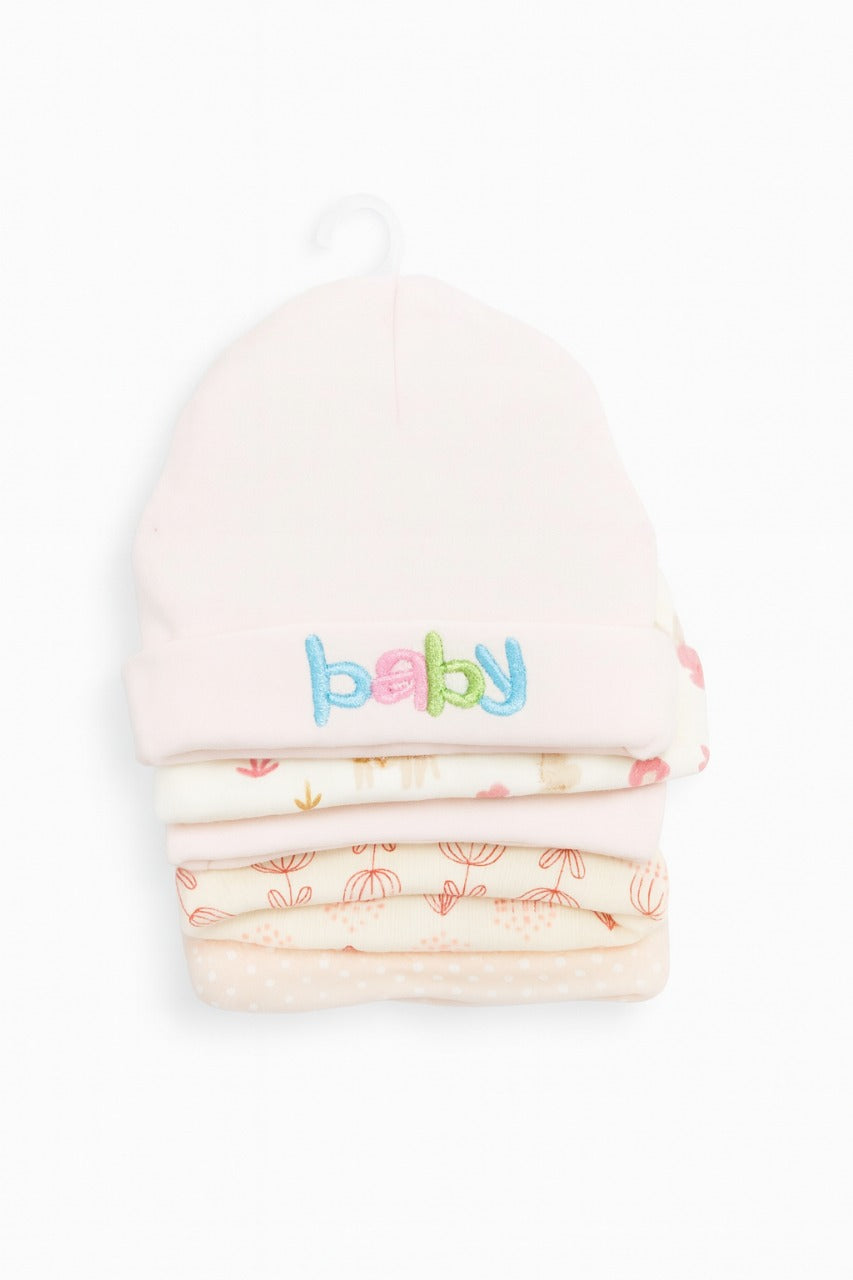 Unisex Baby Beanies Set of 5 - Soft Blush Wonders