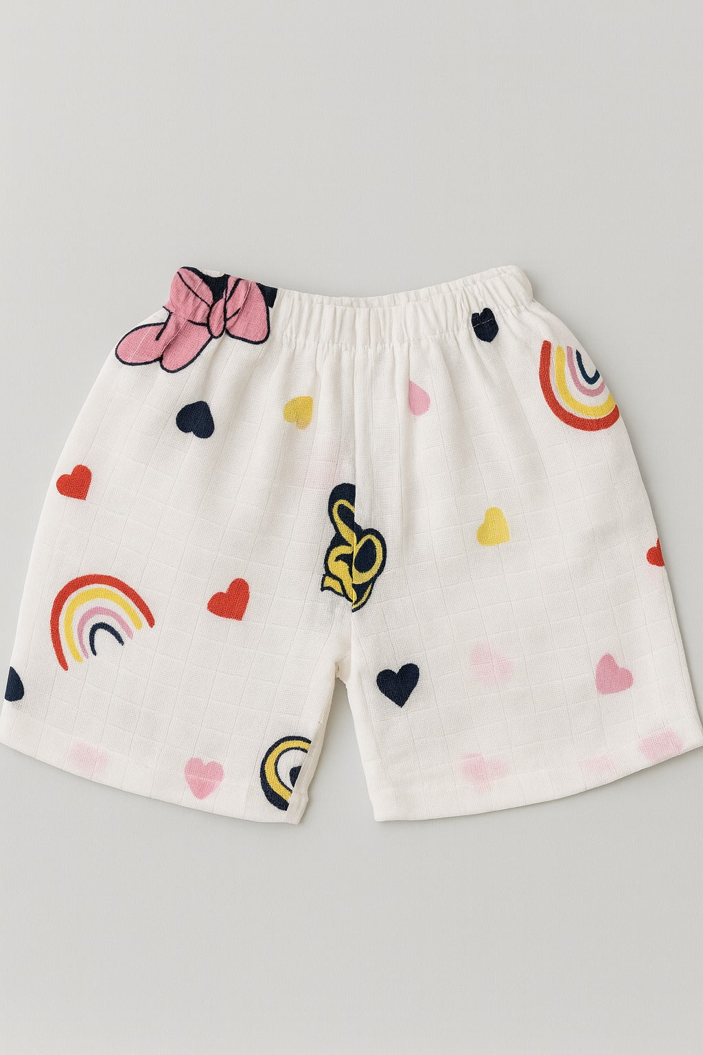 Half Sleeves Jhabla Set - Organic Cotton Muslin - Mickey Love