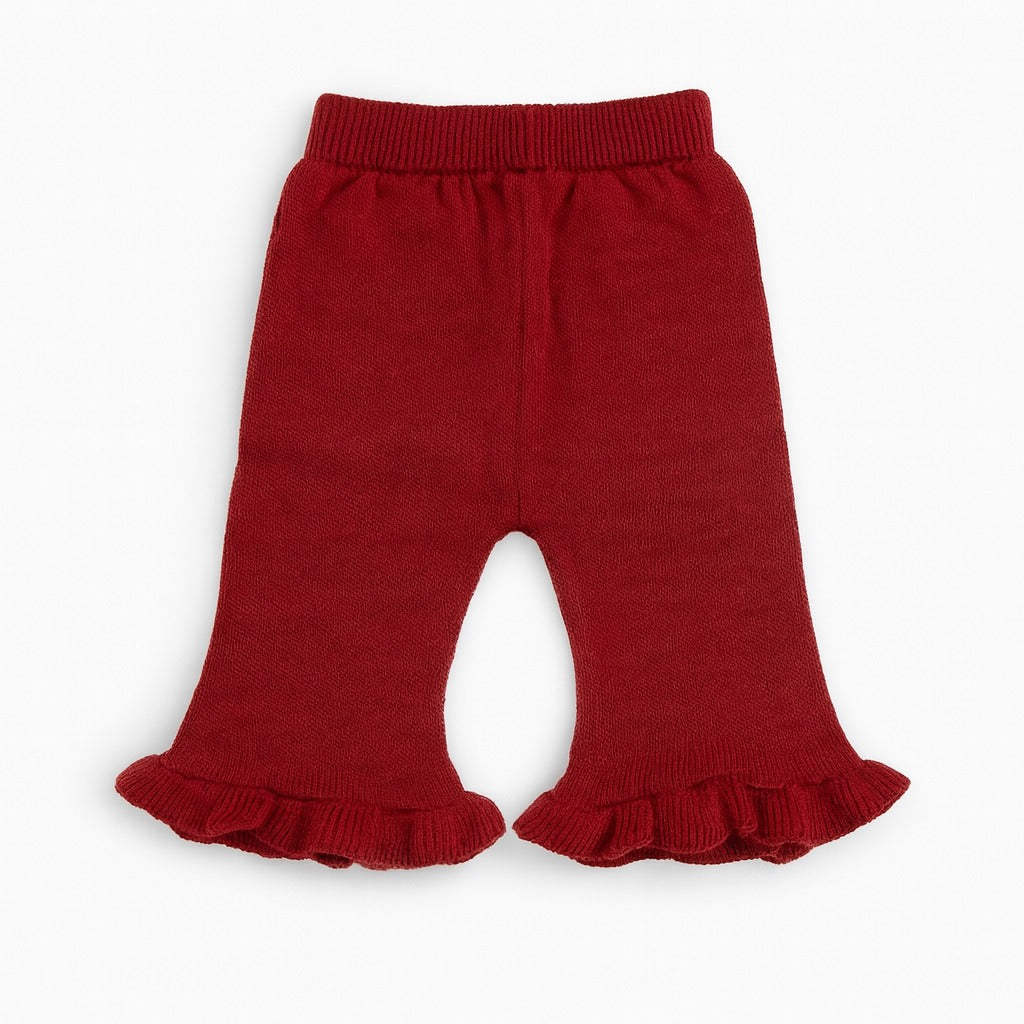 Knitted Muffler Top & Pant Co-ord Set - Raspberry Floss