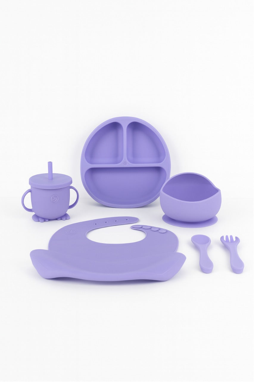 8 pcs Silicone Feeding Sets- Purple Round