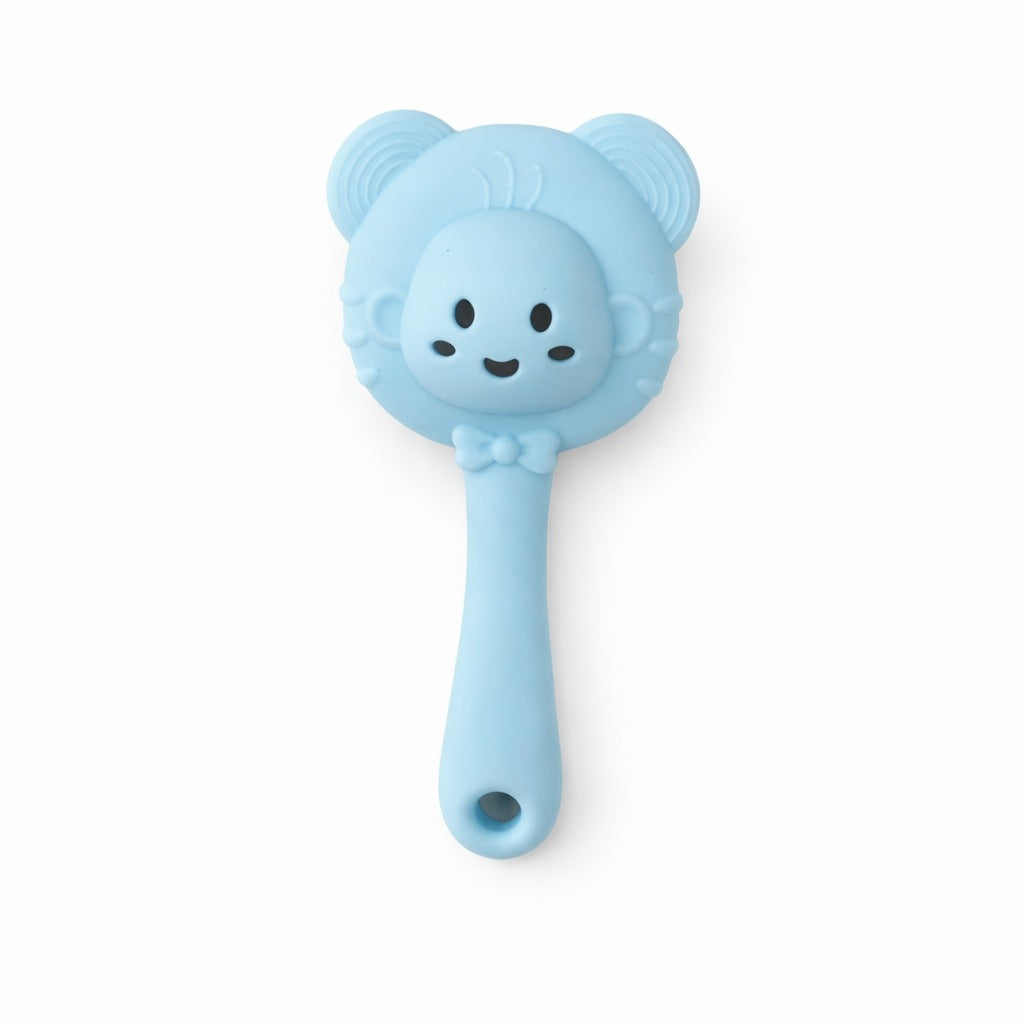 Silicone Elephant Rattle Teether - Blue Mist