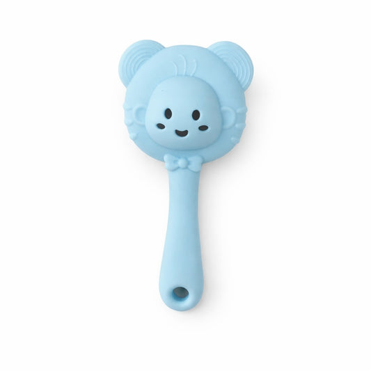 Silicone Elephant Rattle Teether - Blue Mist